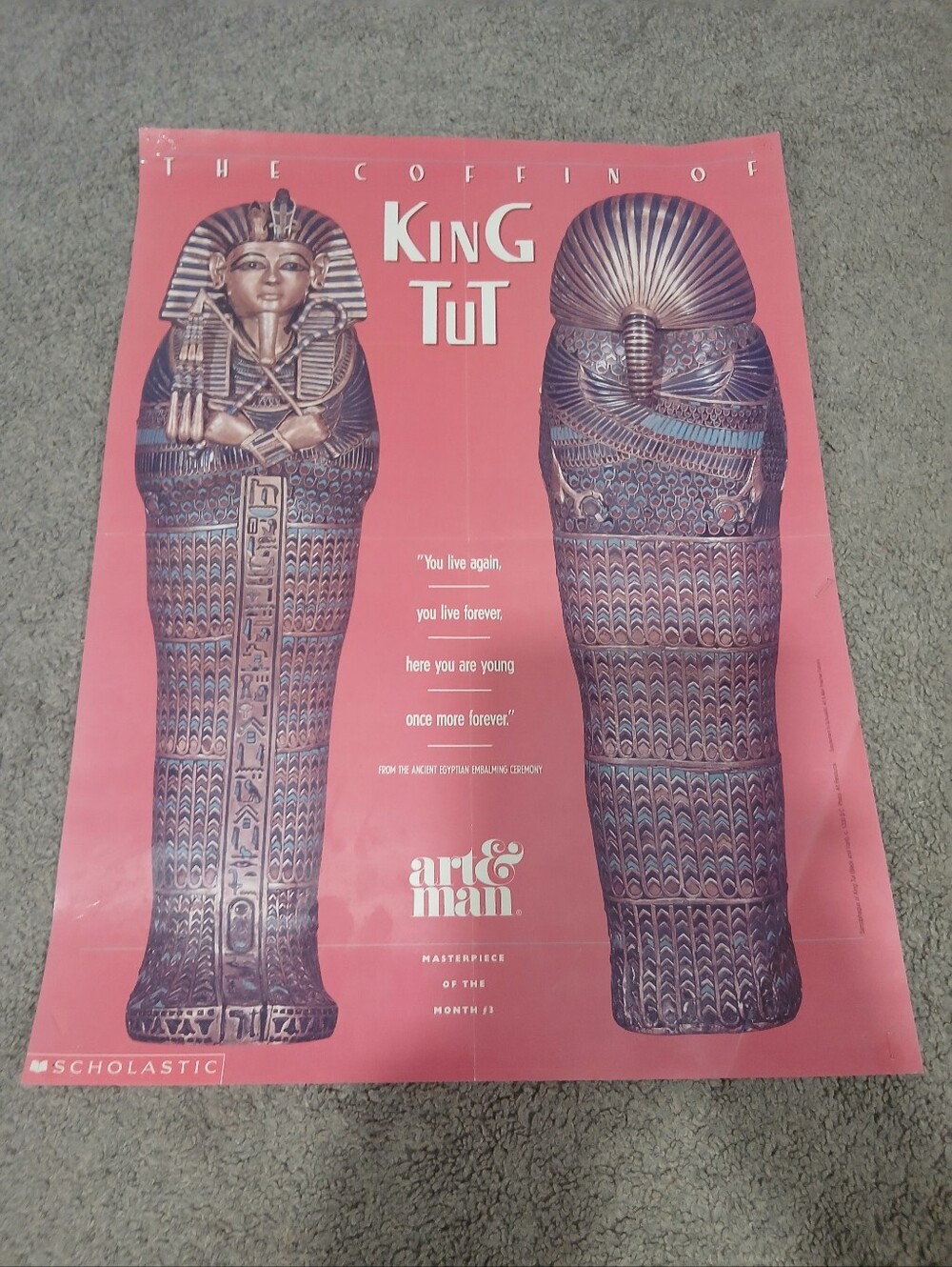 1990 Scholastic 22"×16" King Tut Poster